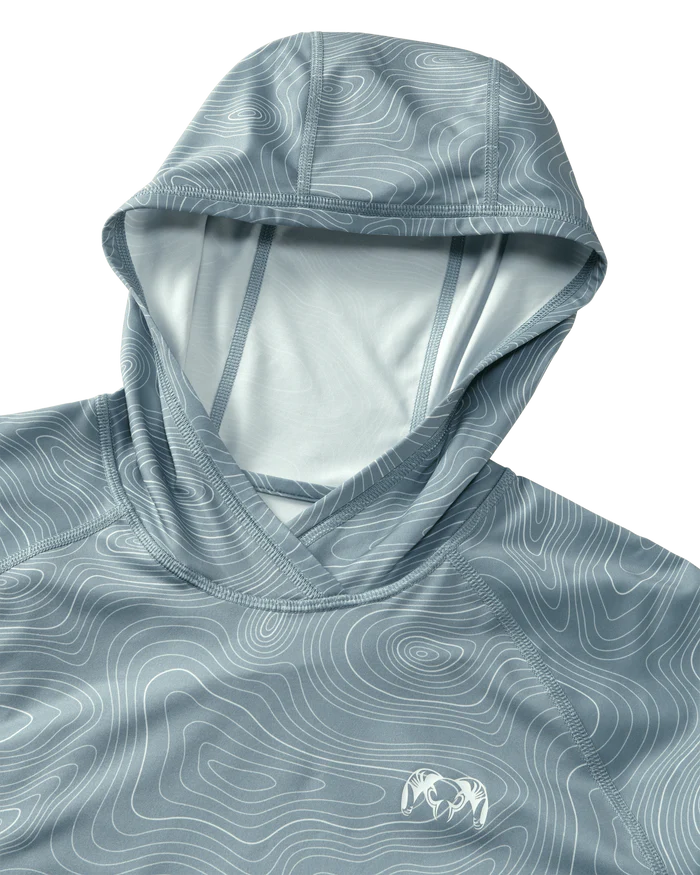 Gila LS Hoodie | Glacier Topo Print