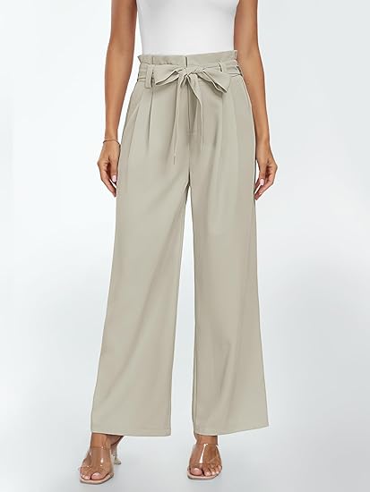 Women's wide leg high waist casual pants