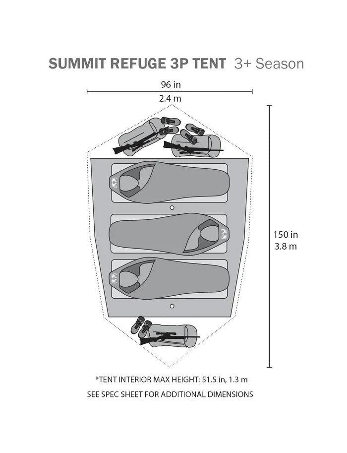 Summit Refuge 3 Person Tent | Gunmetal Olive