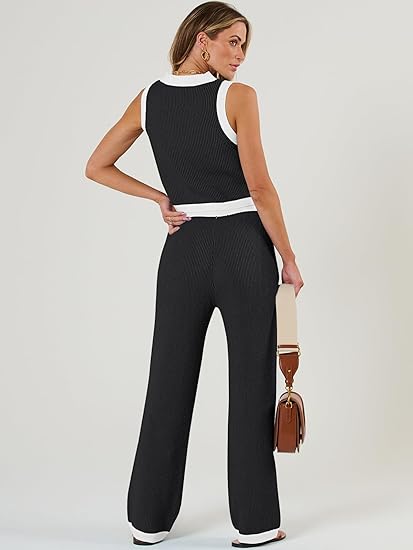 Women's summer vest two-piece knitted suit