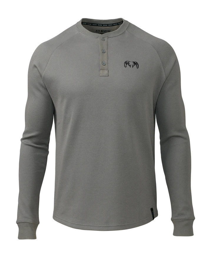 Base Camp Waffle Knit Henley | Charcoal
