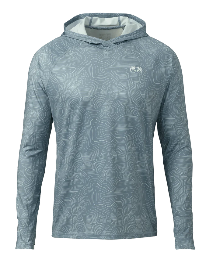 Gila LS Hoodie | Glacier Topo Print