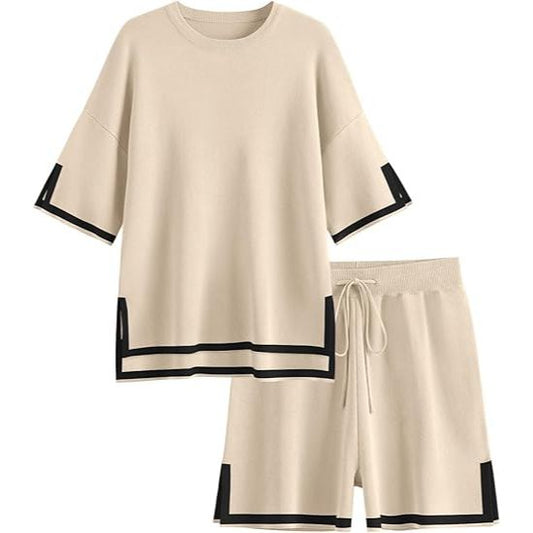 Women's summer short-sleeved two-piece suit