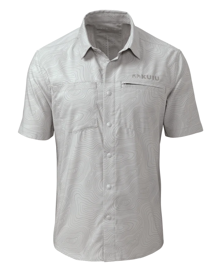 Mesa Vented SS Snap Shirt | Fog Topo Print