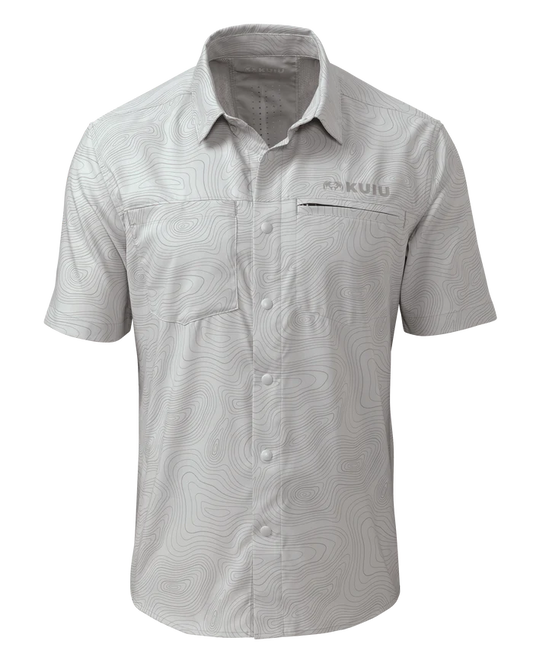 Mesa Vented SS Snap Shirt | Fog Topo Print