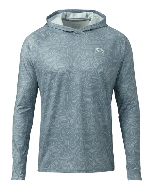 Gila LS Hoodie | Glacier Topo Print