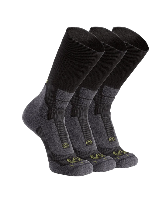 StrongWool Hybrid Crew Sock 3-Pair Pack | Grey Green