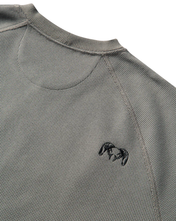 Base Camp Waffle Knit Henley | Charcoal