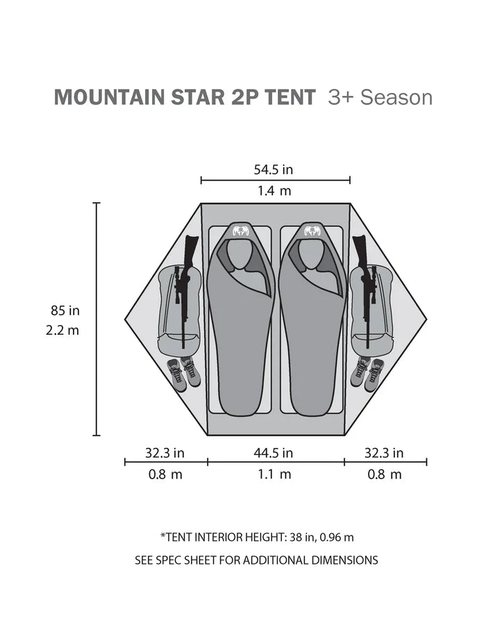 Mountain Star 2 Person Tent | Gunmetal-Camel